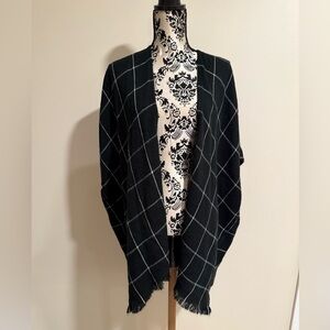 Loft Anne Taylor Plaid Poncho Shawl​​​​